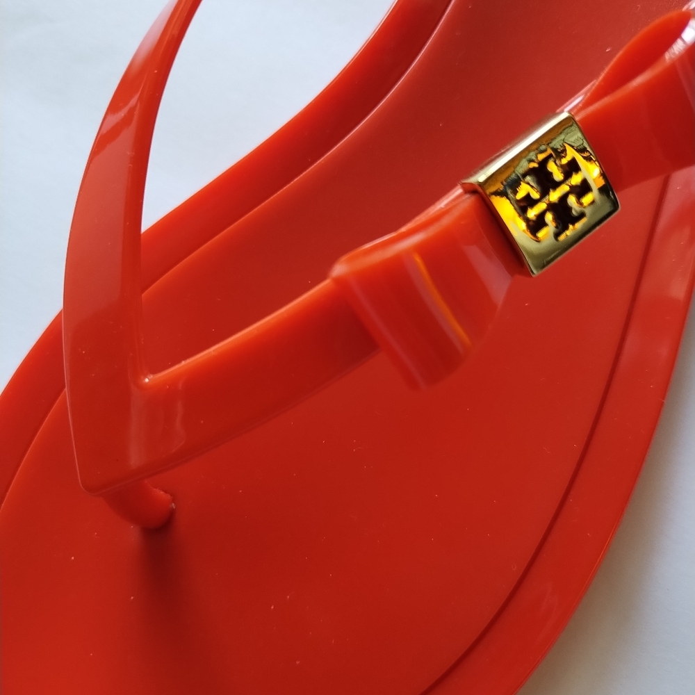 Tory Burch Michaela Bow Jelly Flip Flop Sandals Size 8 - Picture 5 of 16